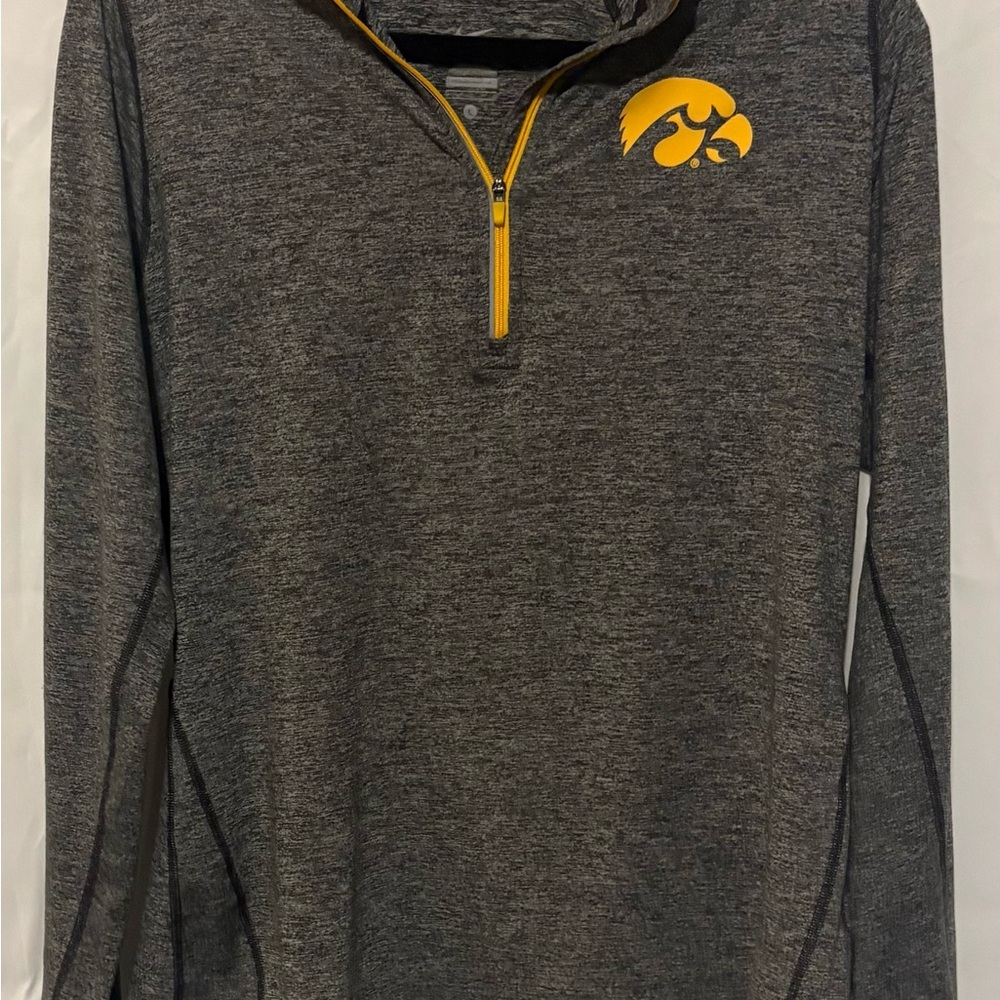 Nike Women's Charcoal Heather Quarter-Zip with Gold Logo and Zip